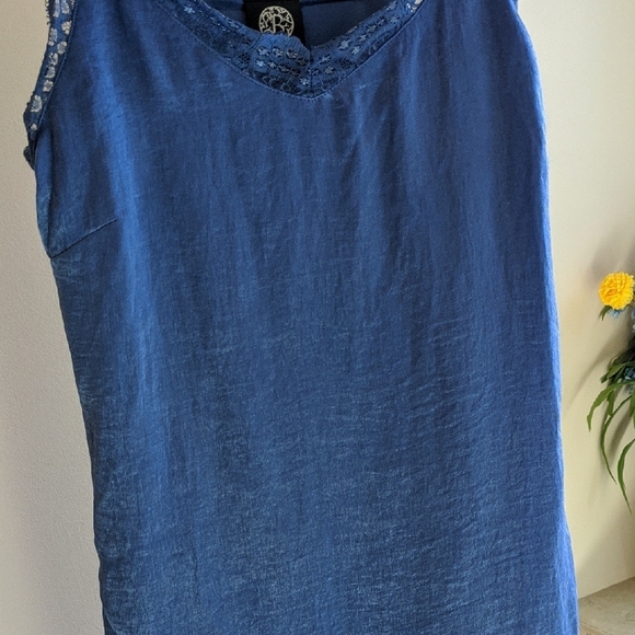 Bobeau Blue Mini lined Slip Dress with Spaghetti Straps - Picture 9 of 12
